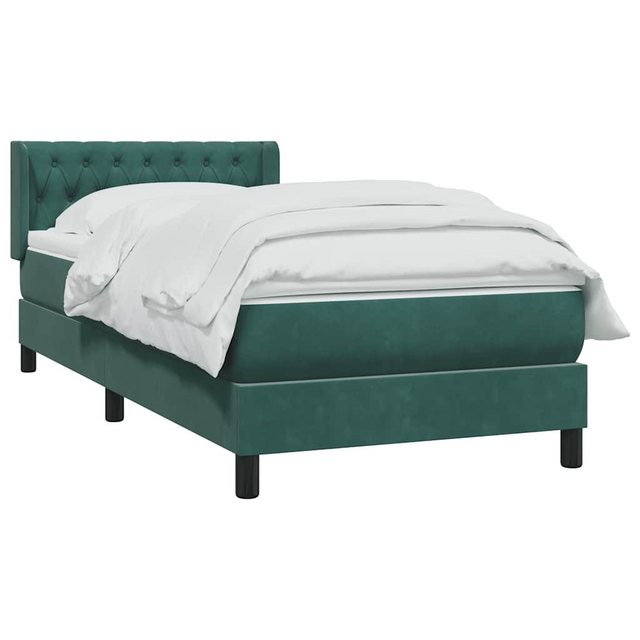 vidaXL Bett Boxspringbett mit Matratze Dunkelgrün 90x210 cm Samt günstig online kaufen