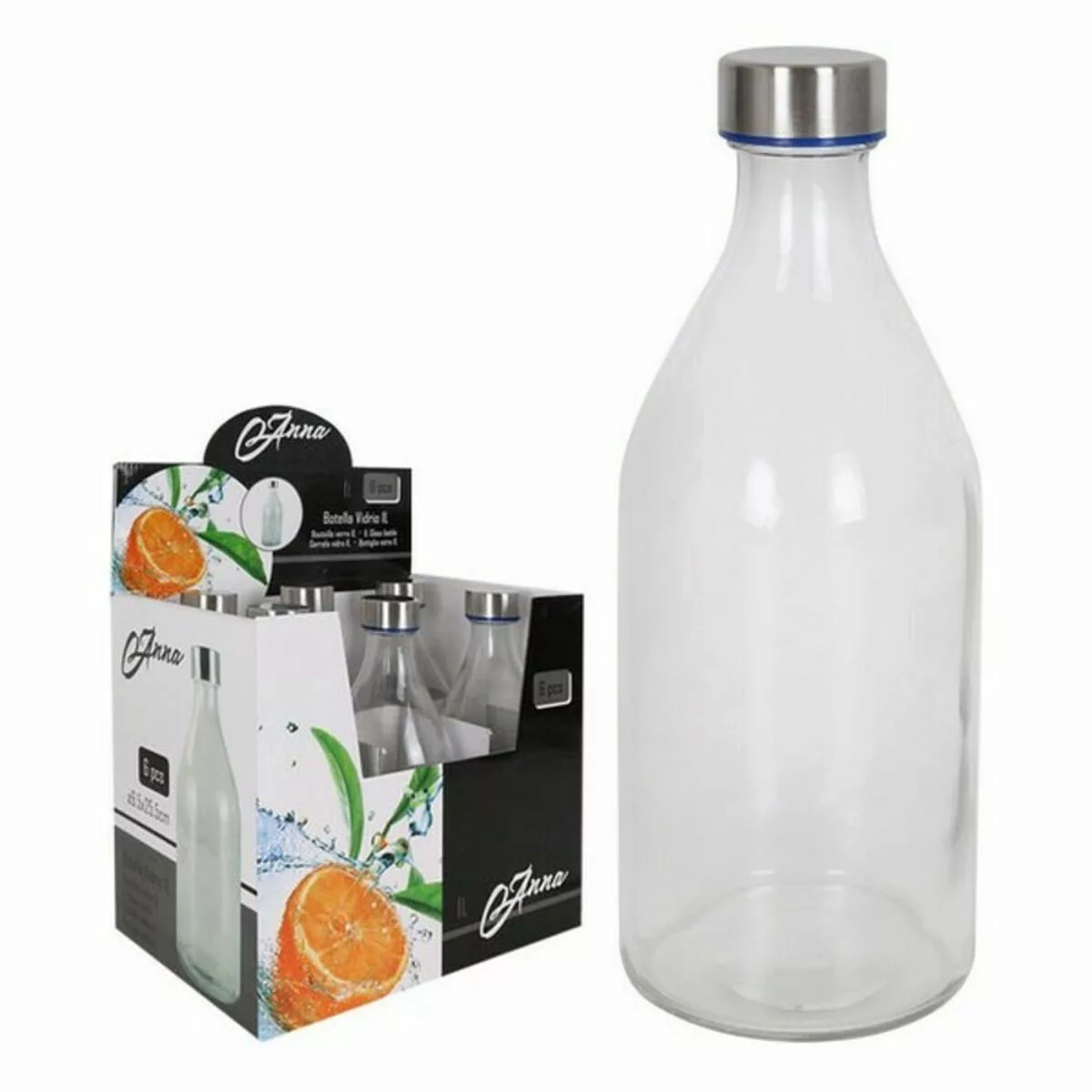 Flasche Glas Schraubkappe 1l günstig online kaufen