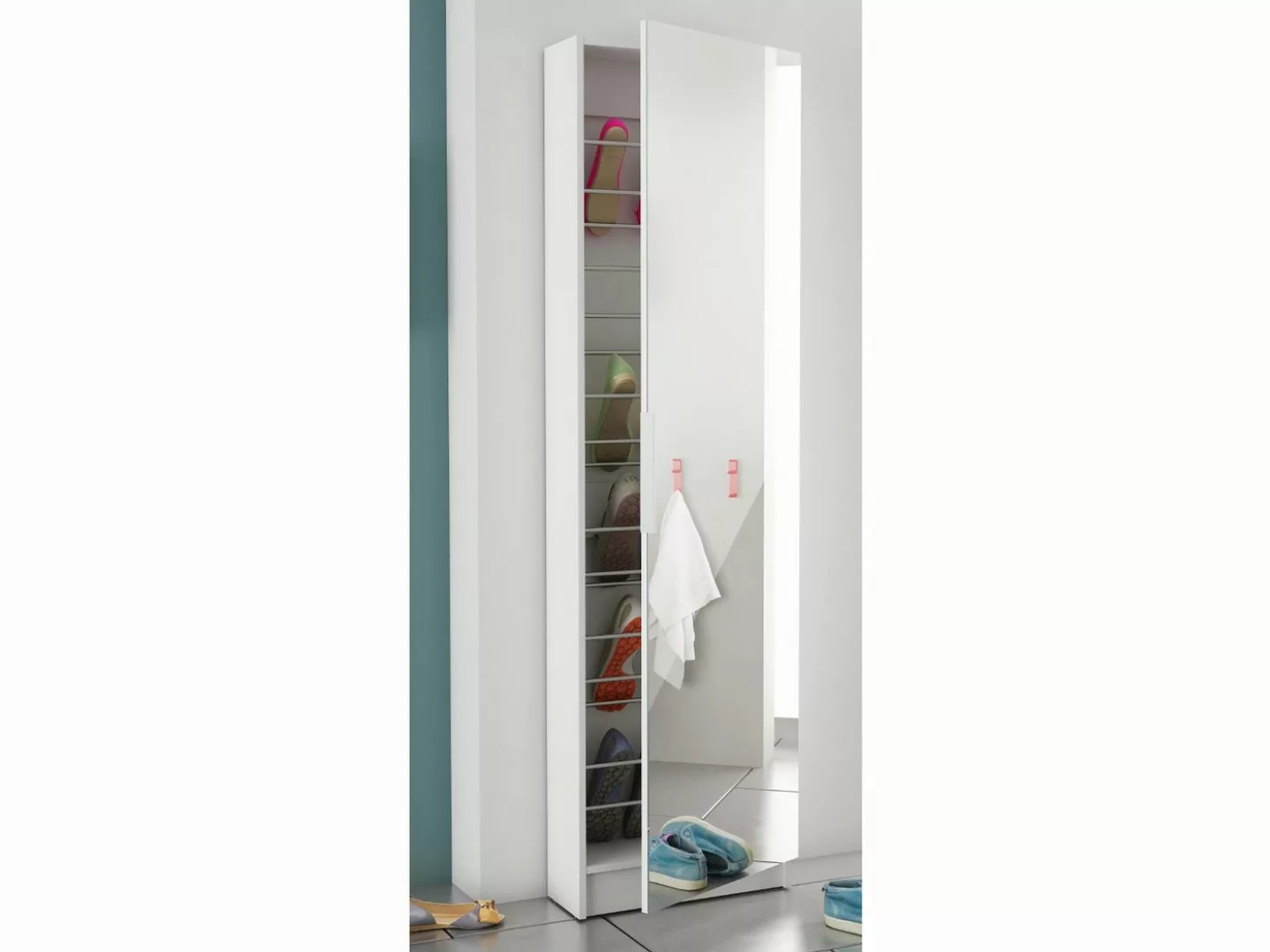 möbelando Schuhschrank Spiegelschuhschrank "Goswin" 50 x 180,5 x 20 cm (B/H günstig online kaufen