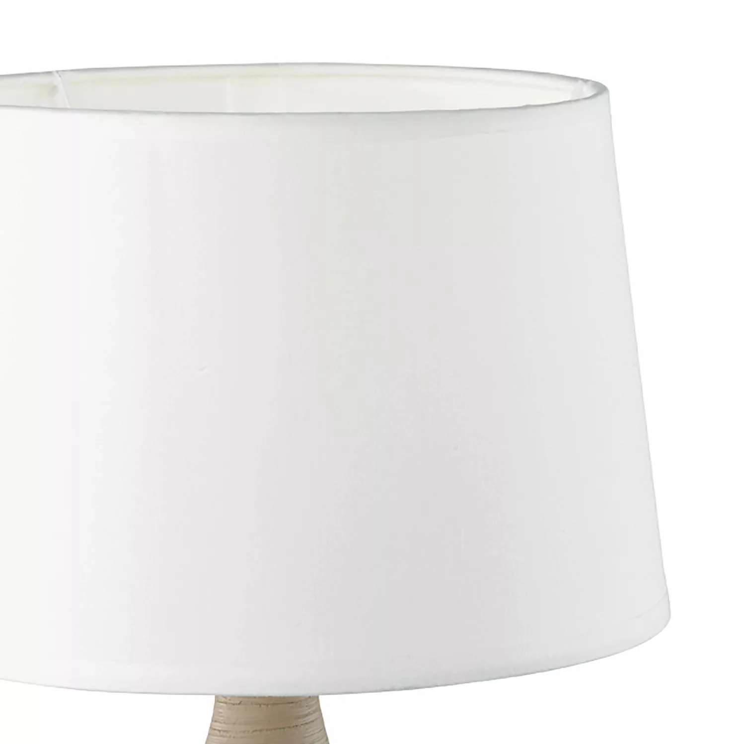 Tischleuchte MARTIN von REALITY Leuchten Keramik Braun / Stoff Weiß günstig online kaufen