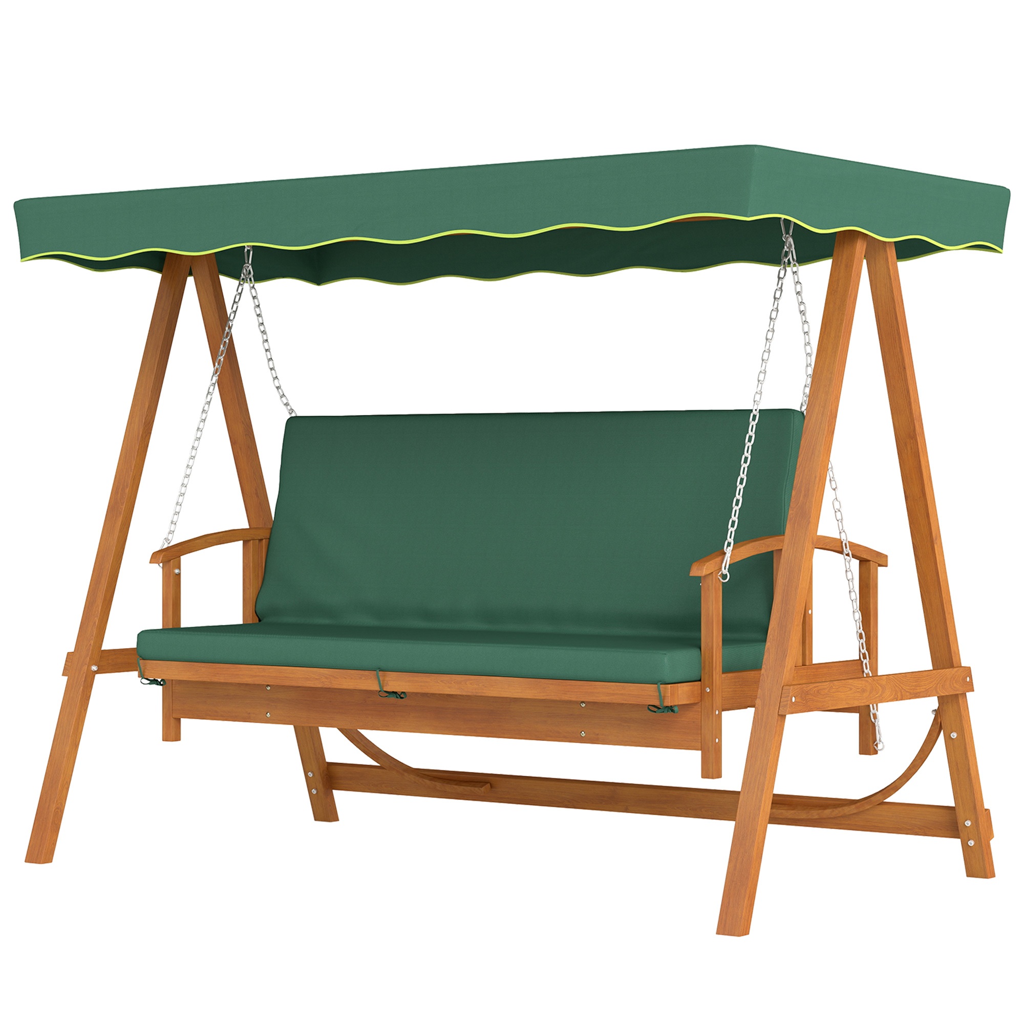 Outsunny 2 in 1 Hollywoodschaukel mit Liegefunktion, 3-Sitzer Gartenschauke günstig online kaufen