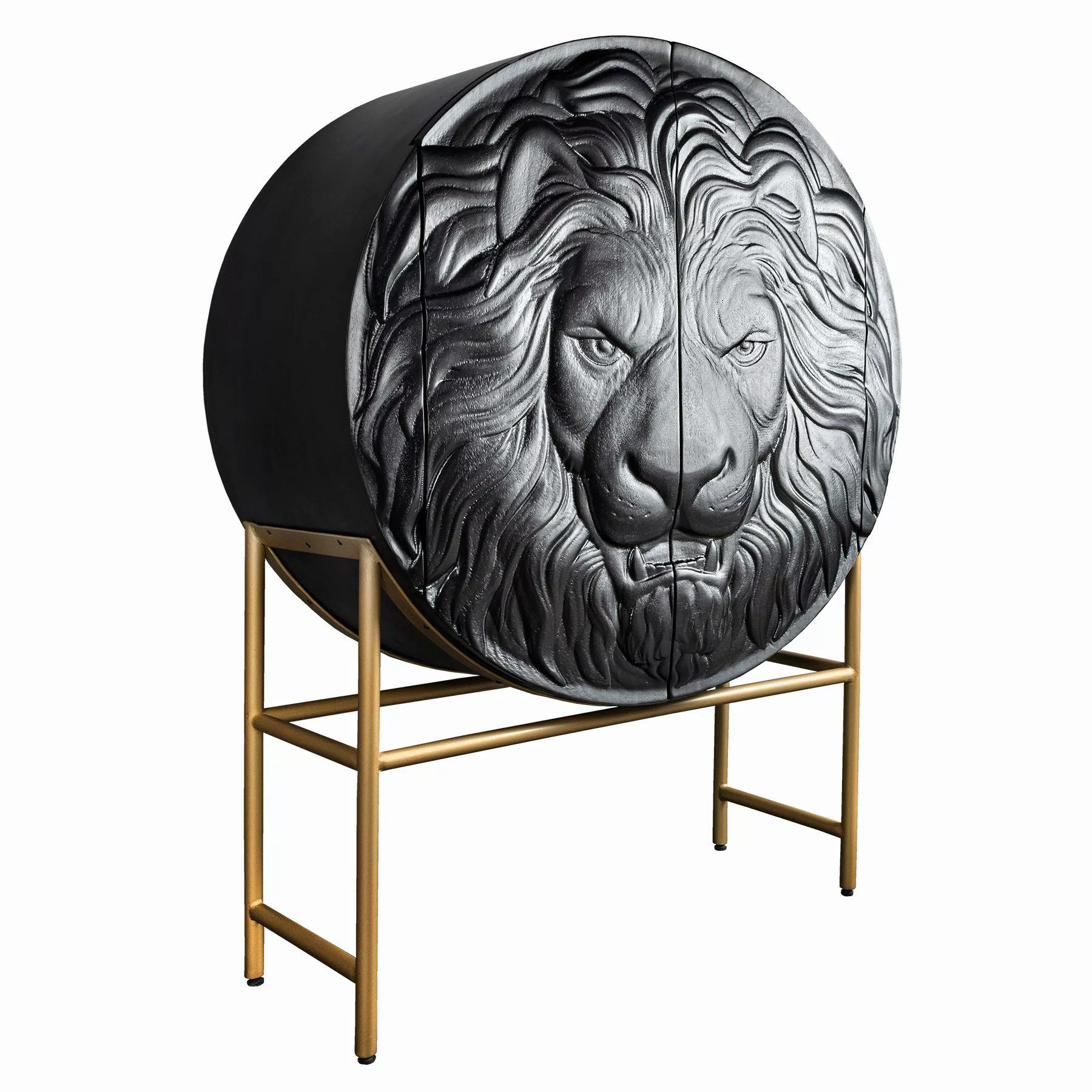 riess-ambiente Highboard LION 140cm schwarz /gold günstig online kaufen