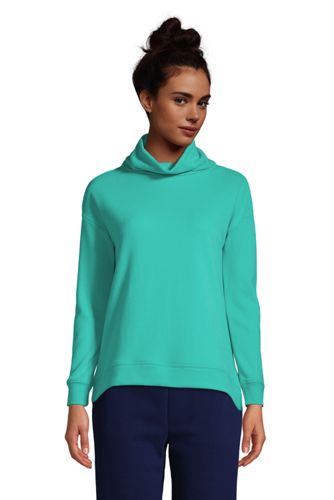 Sweatshirt mit weitem Kragen SERIOUS SWEATS, Damen, Größe: M Normal, Blau, günstig online kaufen