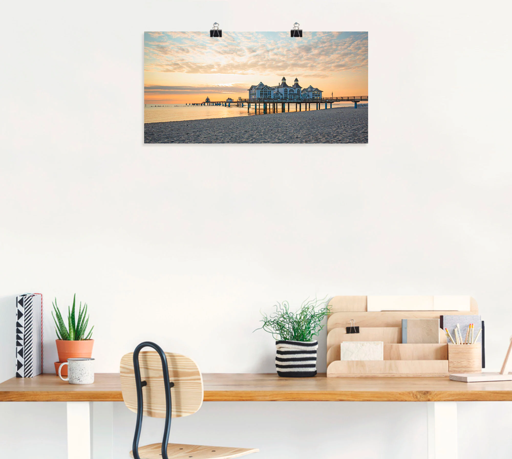Artland Wandbild »Seebrücke Sellin bei Sonnenaufgang«, Strand, (1 St.), als günstig online kaufen
