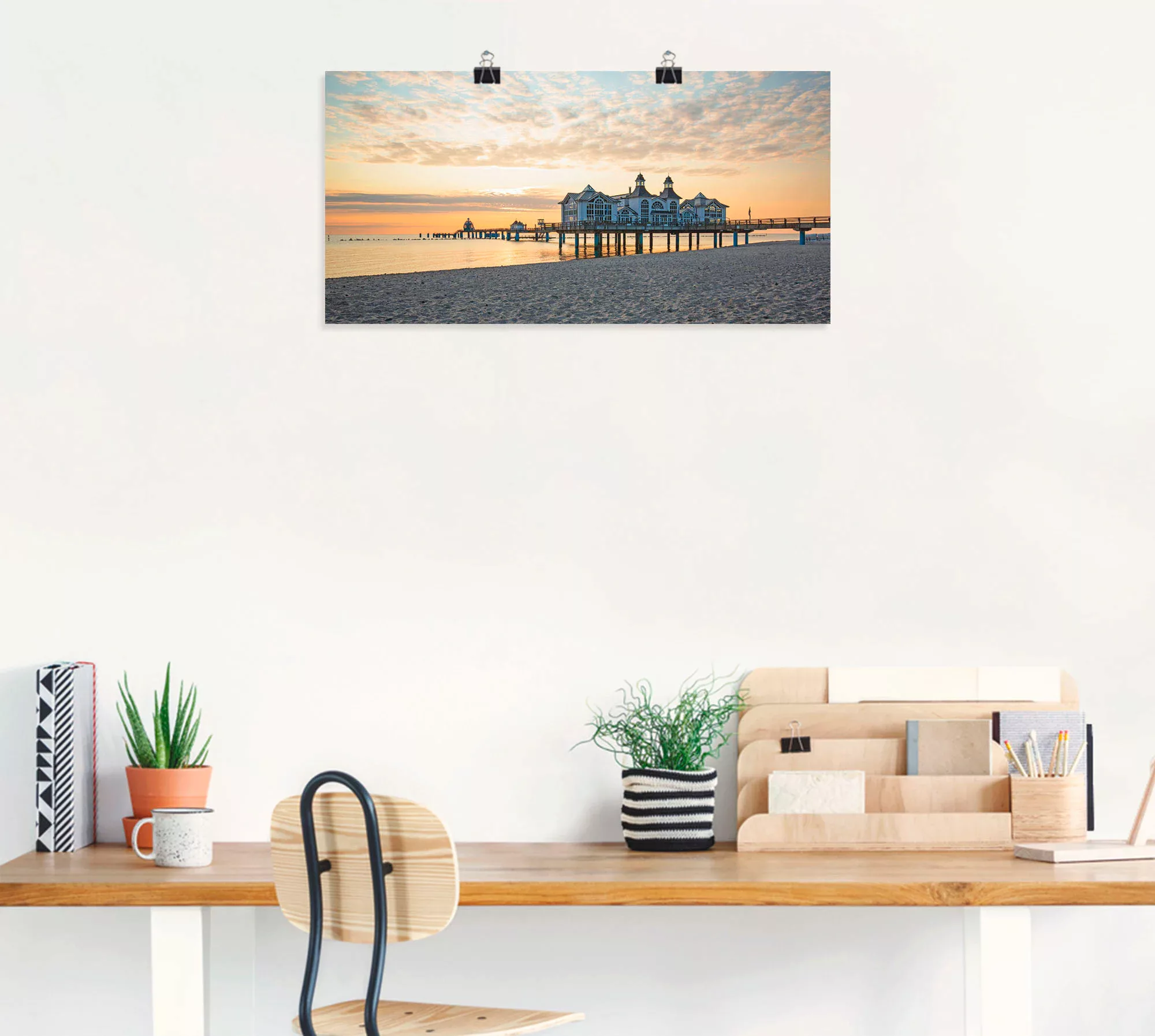 Artland Wandbild "Seebrücke Sellin bei Sonnenaufgang", Strand, (1 St.), als günstig online kaufen