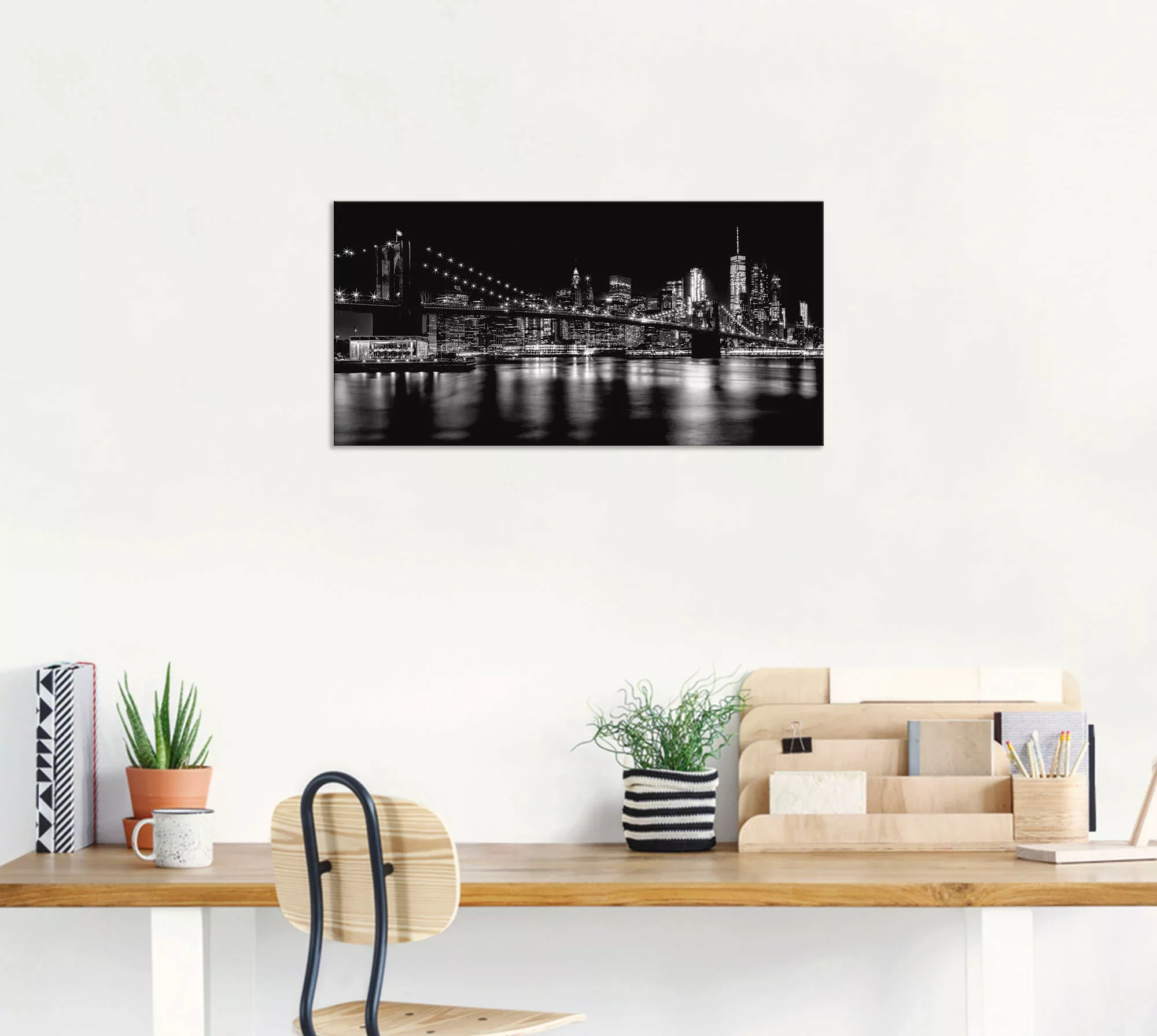 Artland Wandbild »Manhattan Skyline & Brroklyn Bridge«, Amerika, (1 St.), a günstig online kaufen