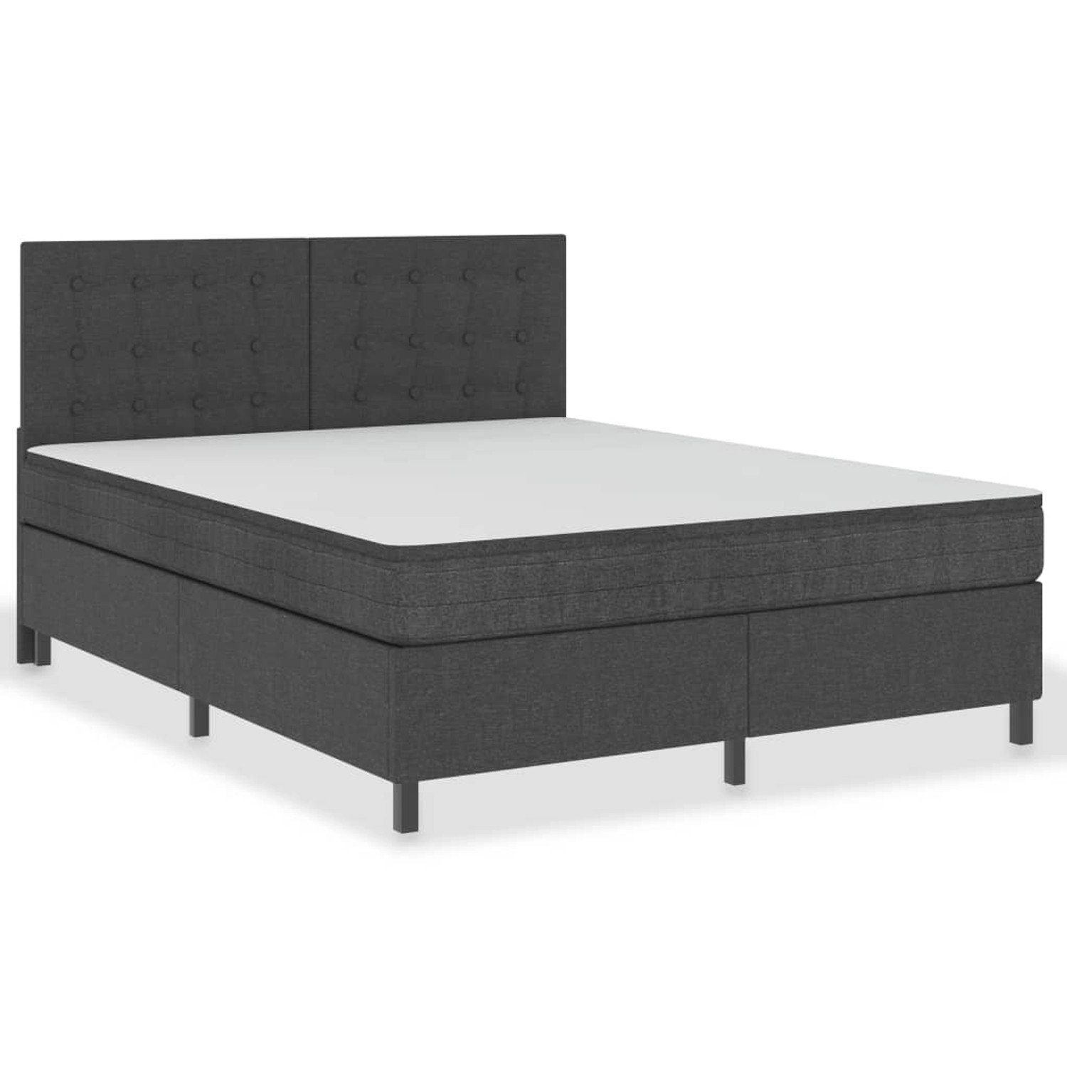 vidaXL Boxspringbett Boxspringbett Dunkelgrau Stoff 160x200 cm Doppelbett B günstig online kaufen