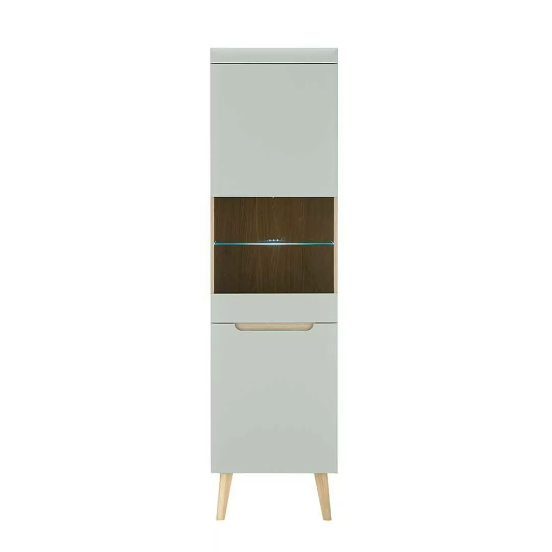 Vitrinenschrank im Skandi Design 197 cm hoch - 53 cm breit günstig online kaufen