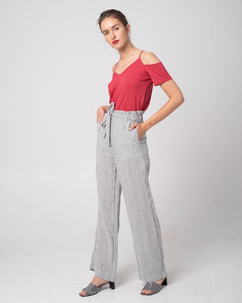 Linen Stripe Pants - Sommer Leinen Streifen Hose günstig online kaufen