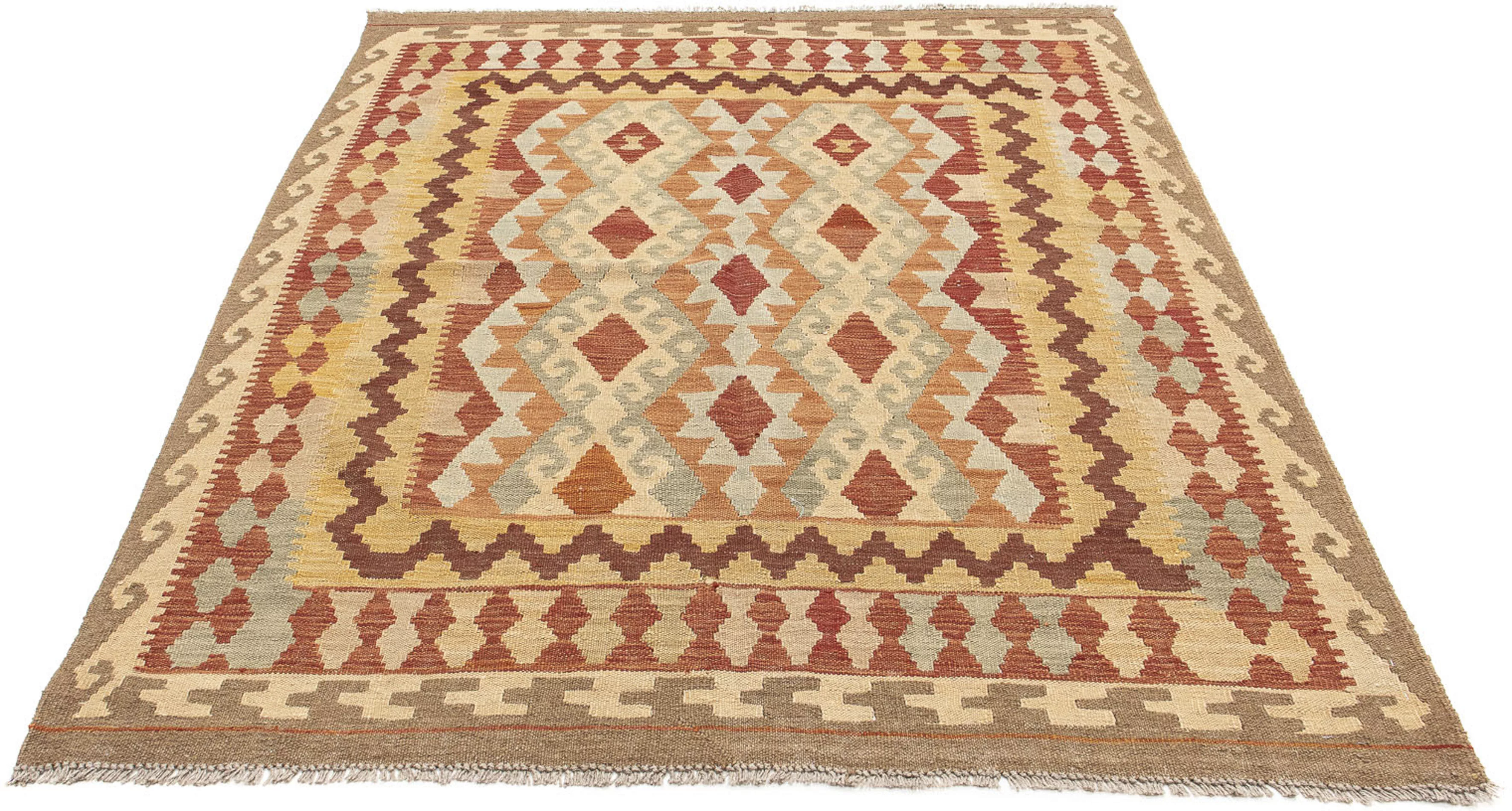 morgenland Wollteppich »Kelim - Oriental - 203 x 145 cm - mehrfarbig«, rech günstig online kaufen