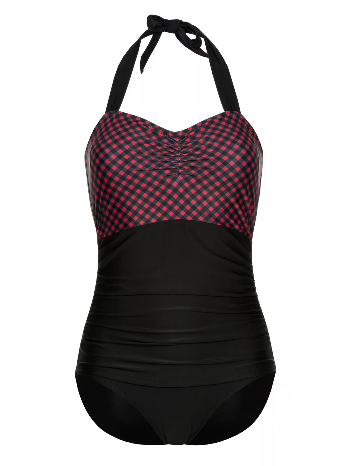 Pussy Deluxe Roxy Checkered Damen Badeanzug schwarz allover günstig online kaufen