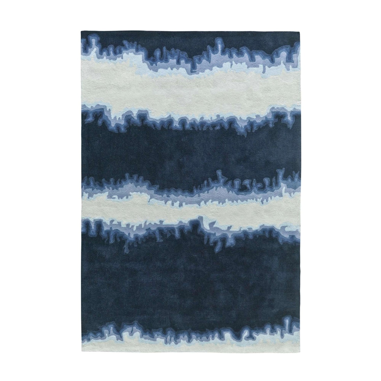 MeGusta Kurzflor Teppich Modern Blau - Weiß 170x240 cm Dolores günstig online kaufen