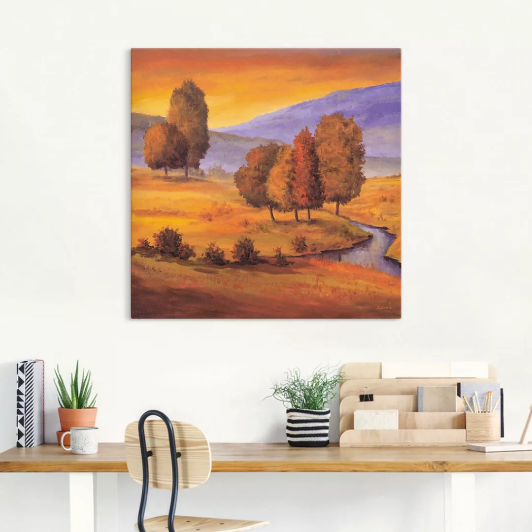 Artland Leinwandbild »Sonnige Landschaft II«, Felder, (1 St.), auf Keilrahm günstig online kaufen