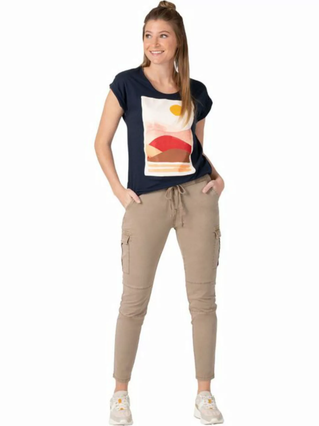 TIMEZONE Damen Cargo Hose Slim MalikaTZ 7/8 - Slim Fit - Beige - Grey Beige günstig online kaufen