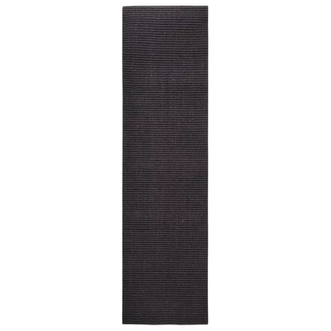 Vidaxl Teppich Natur Sisal 80x300 Cm Schwarz günstig online kaufen