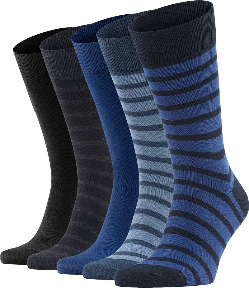 Falke Happy Socken 5 Paar Blau - Größe 43-46 günstig online kaufen