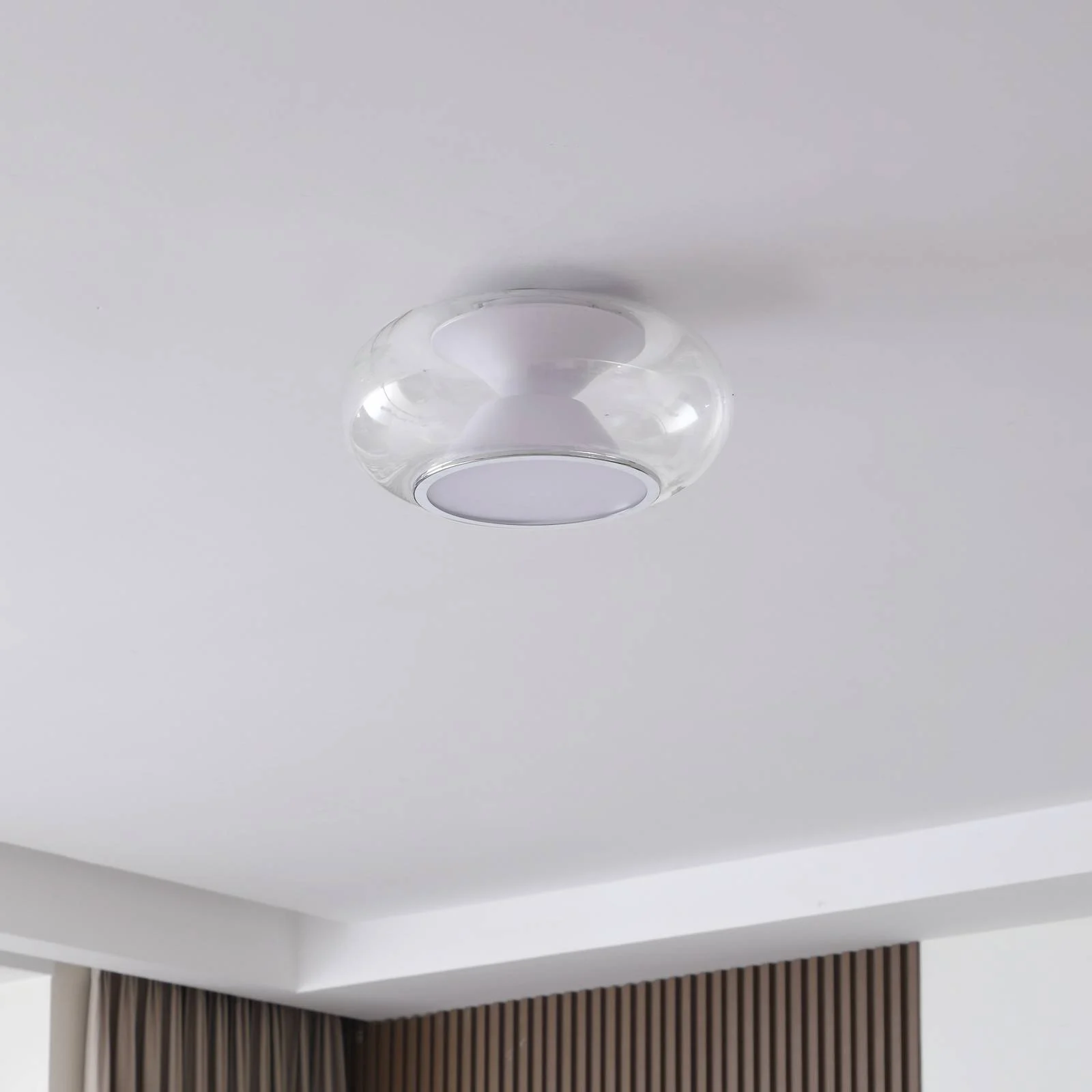 Lucande Orasa LED-Deckenleuchte, Glas, weiß/klar, Ø 43 cm günstig online kaufen