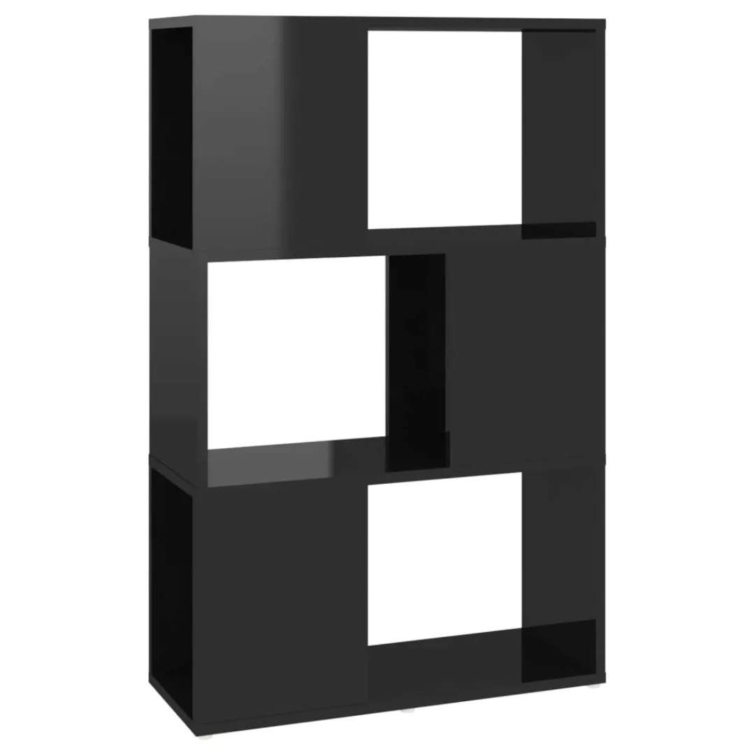 Bücherregal Raumteiler Hochglanz-schwarz 60x24x94 Cm Spanplatte günstig online kaufen