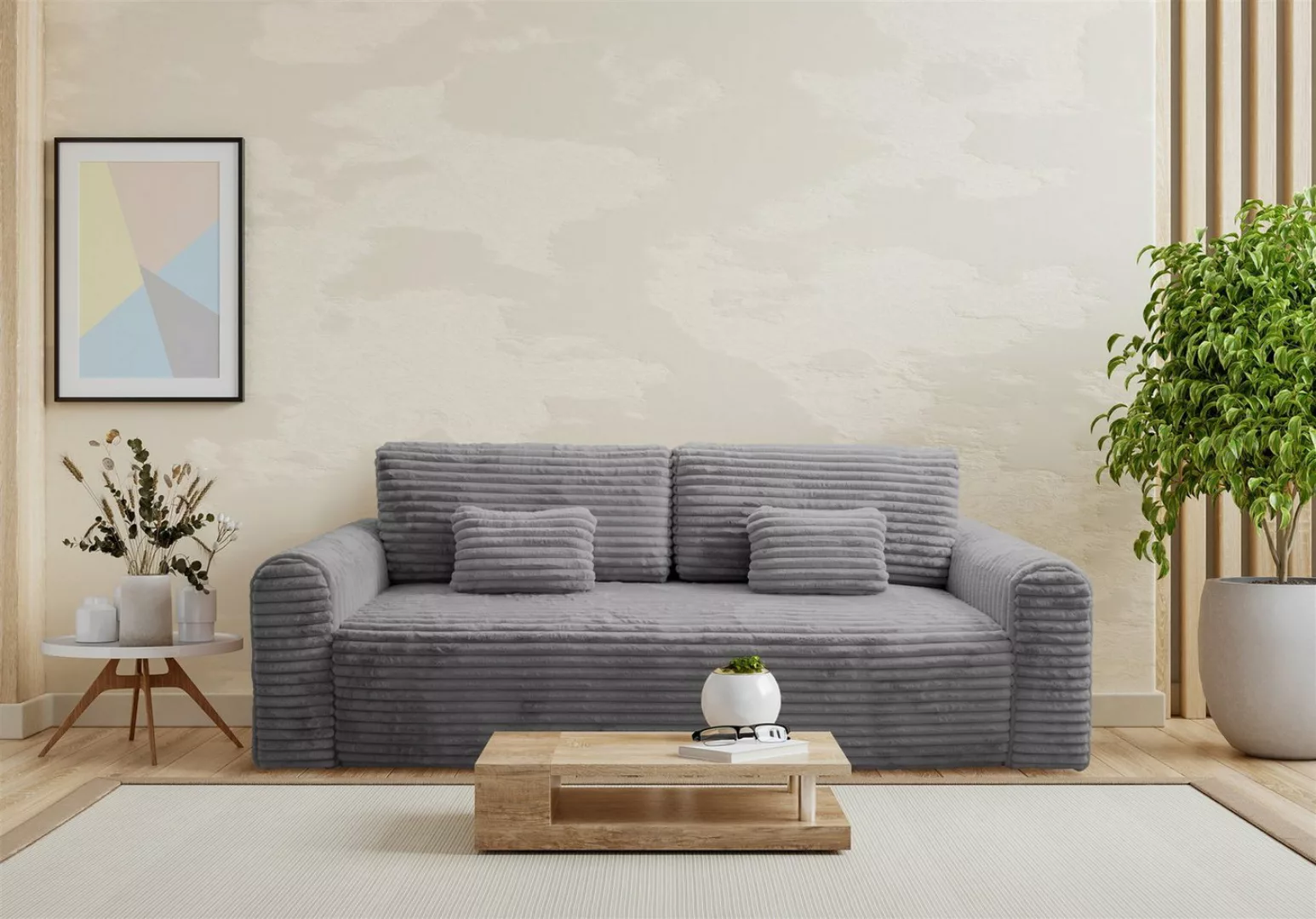 Fun Möbel 3-Sitzer Schlafsofa Designersofa Sofa GWEN in Stoff Vito, inkl. 2 günstig online kaufen