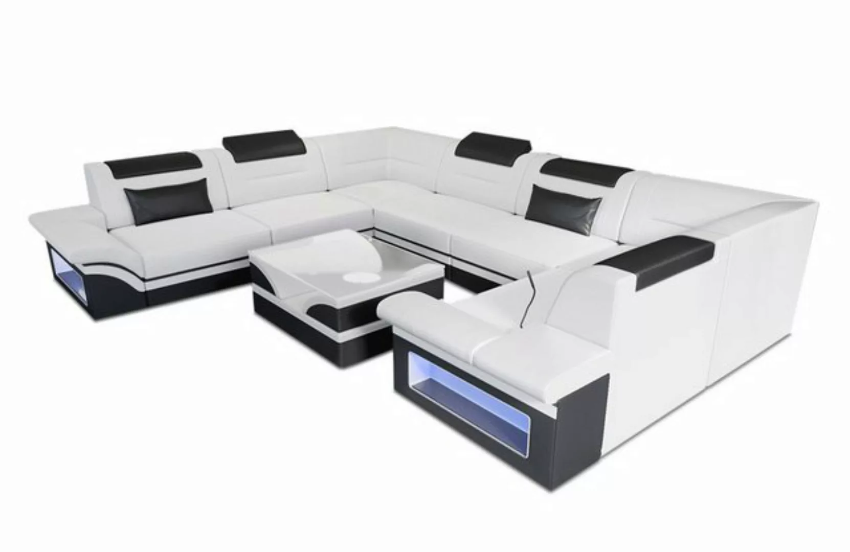 Sofa Dreams Wohnlandschaft Ledersofa Brianza U Form Leder Sofa, Couch, mit günstig online kaufen