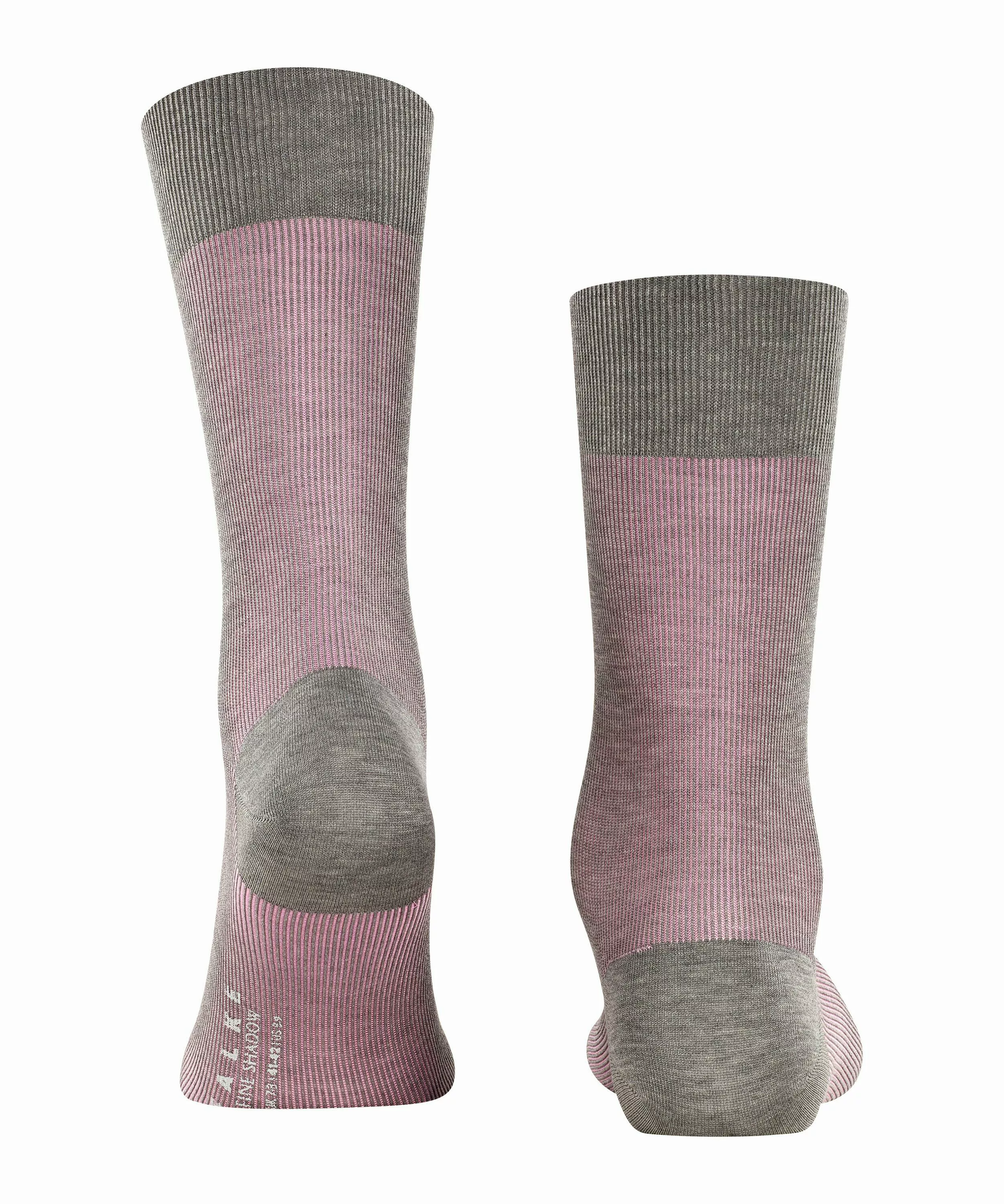 FALKE Fine Shadow Herren Socken, 41-42, Grau, Rippe, Baumwolle, 13141-33980 günstig online kaufen