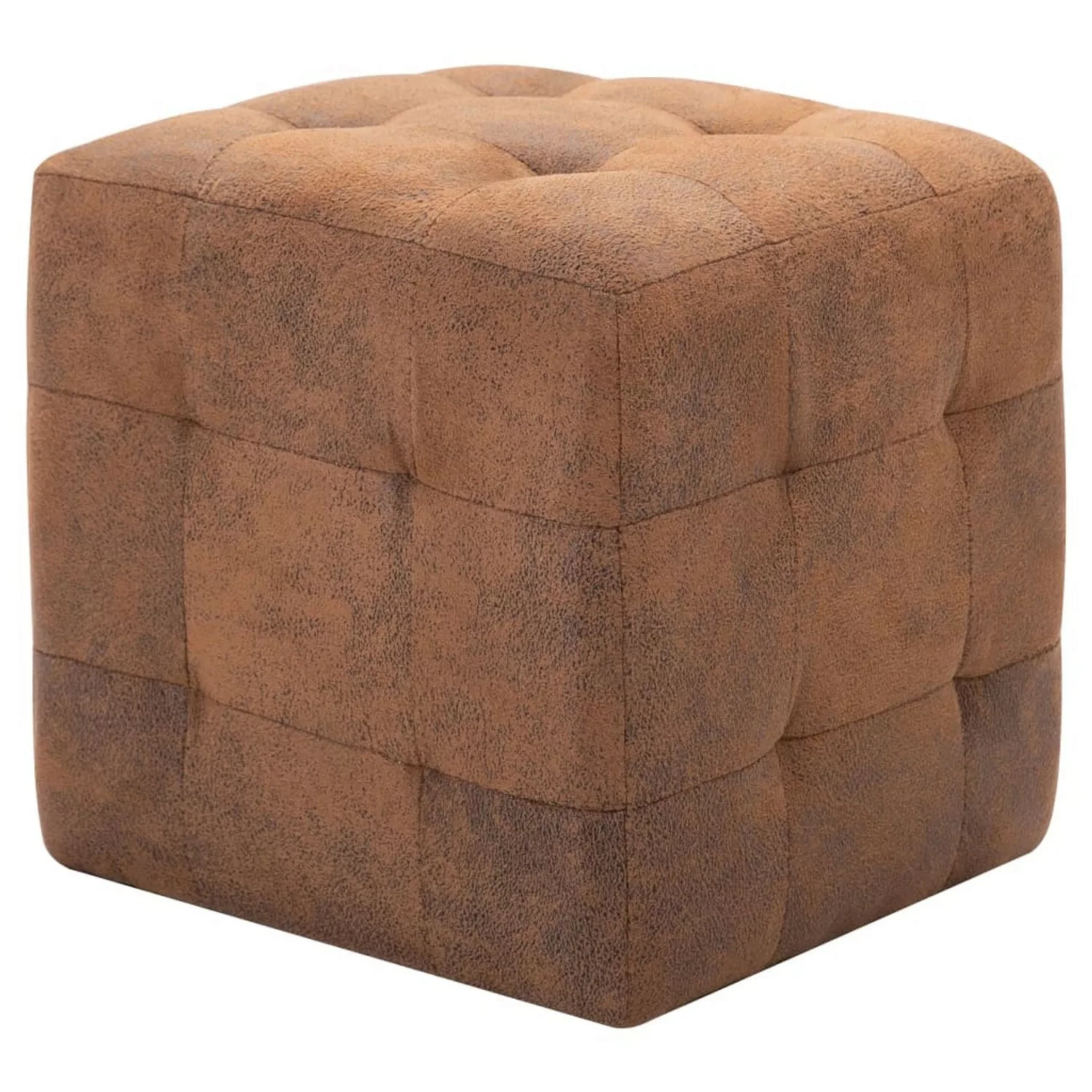 vidaXL Pouf 2 Stk. Braun 30x30x30 cm Wildleder-Optik günstig online kaufen