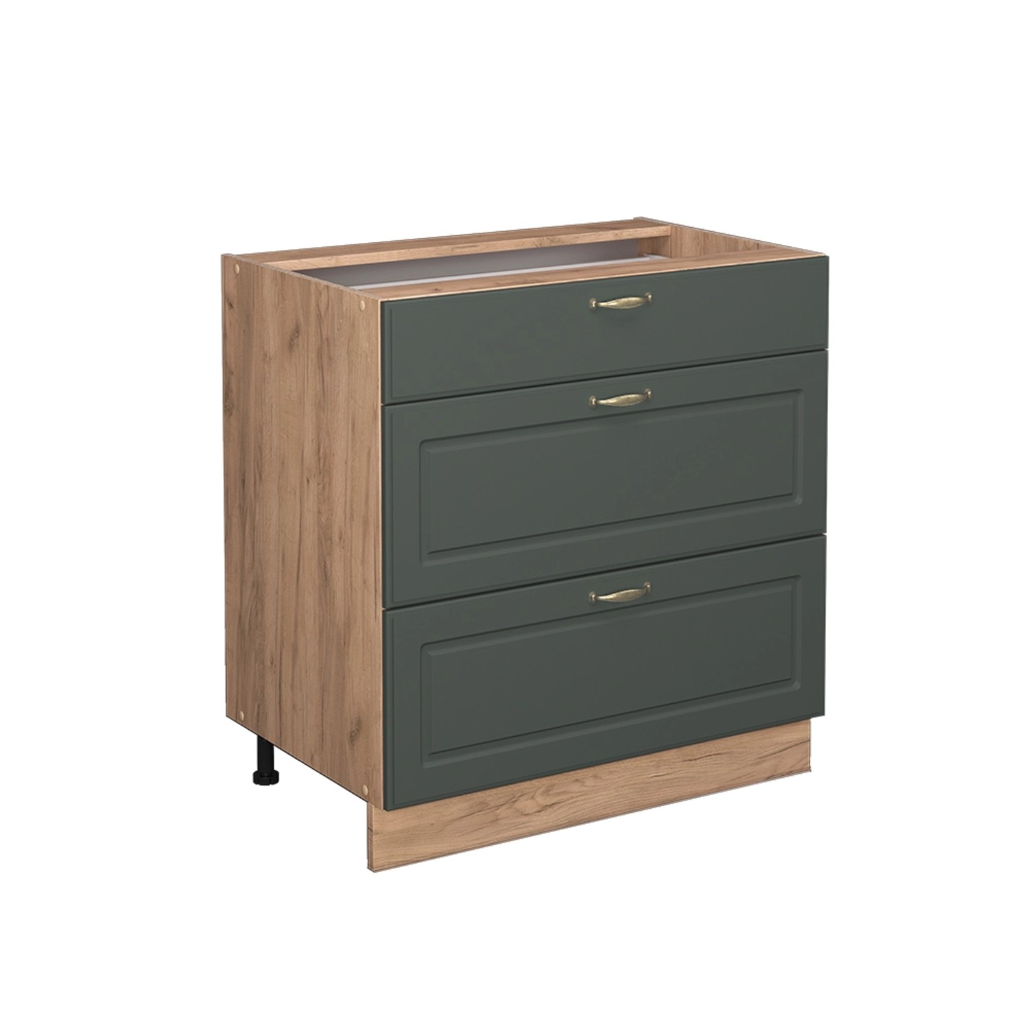 Vicco Unterschrank Fame-Line Grün-Gold Landhaus/Eiche 80cm, günstig online kaufen