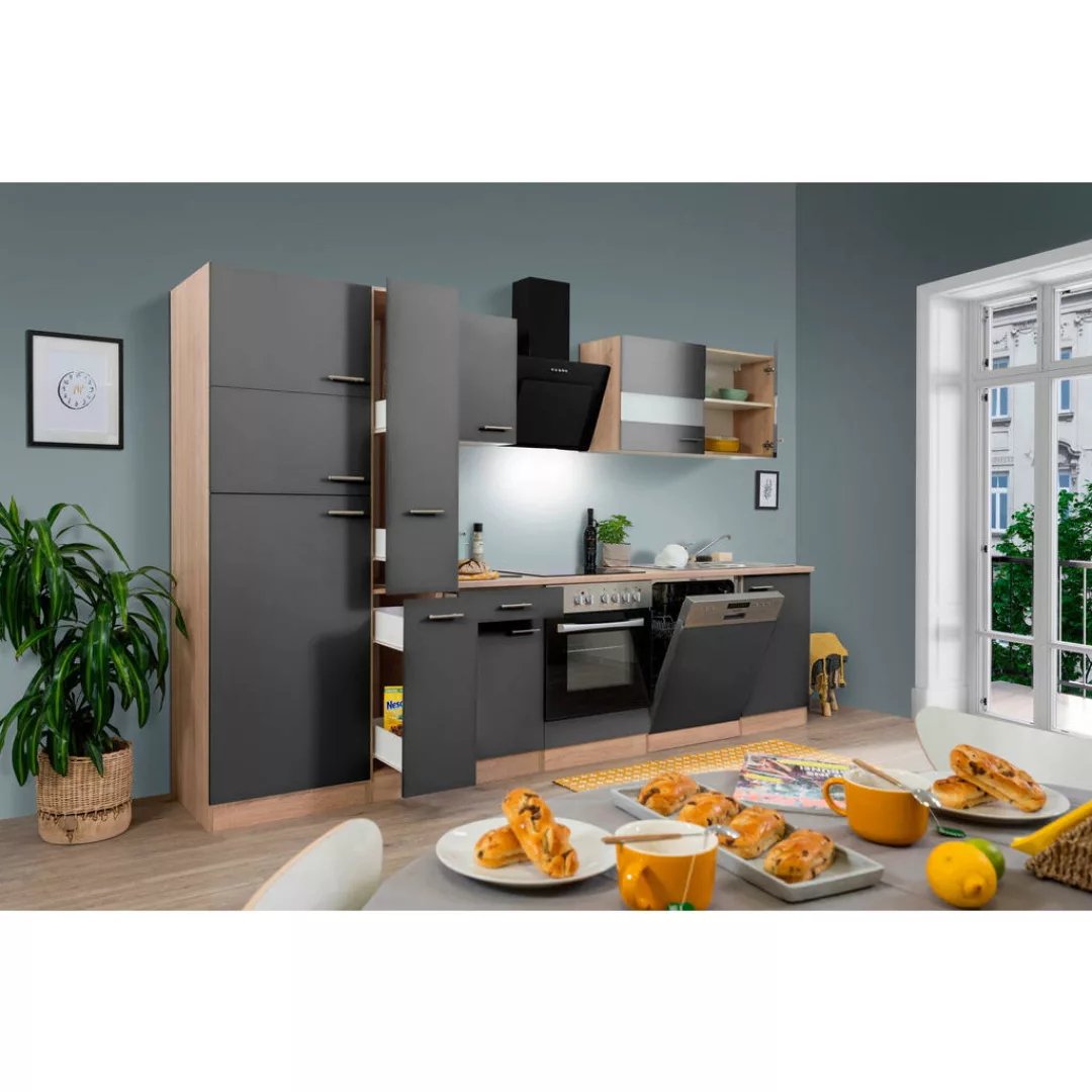 Respekta Küchenblock Economy grau matt B/H/T: ca. 310x200x60 cm günstig online kaufen