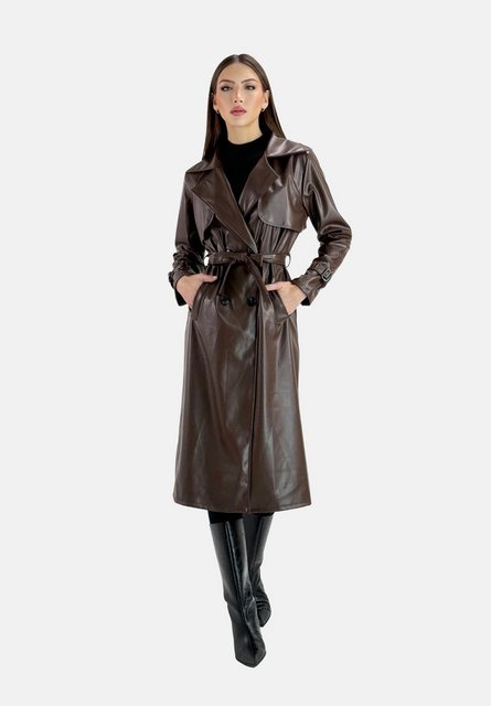 Elara Lederimitatmantel Elara Damen Trenchcoat (1-tlg) günstig online kaufen