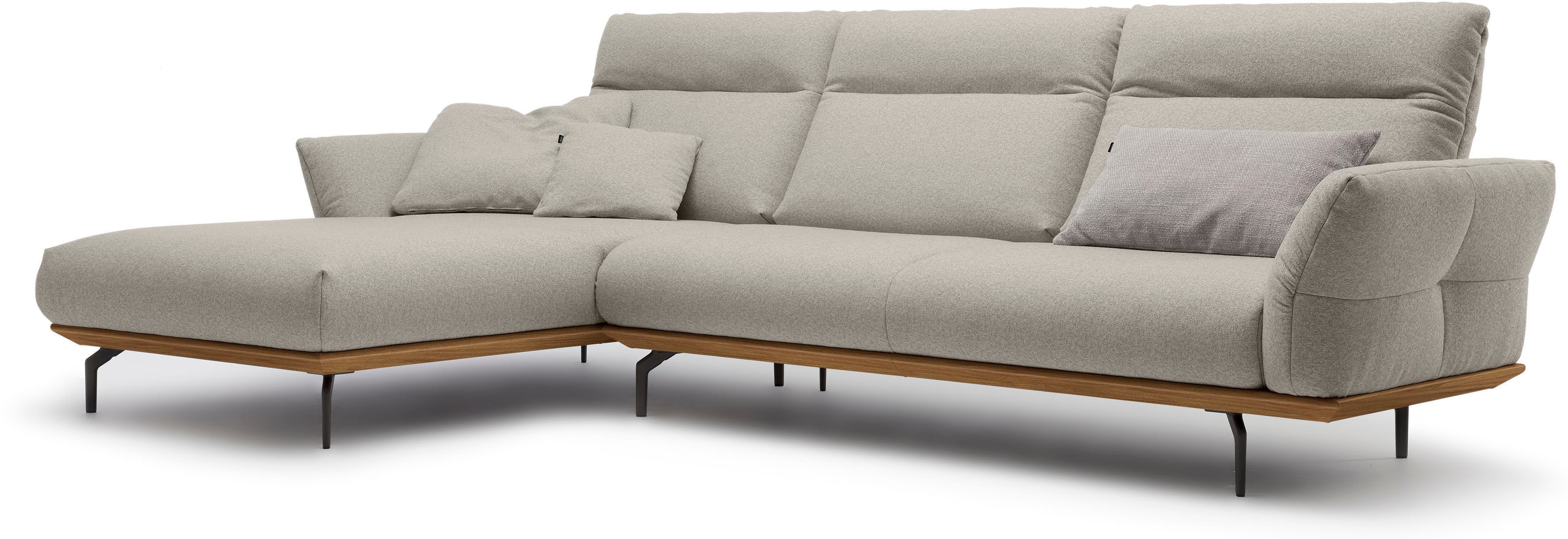 Creation BY ROLF BENZ Ecksofa »CR.460«, Sockel in Nussbaum, Winkelfüße in U günstig online kaufen