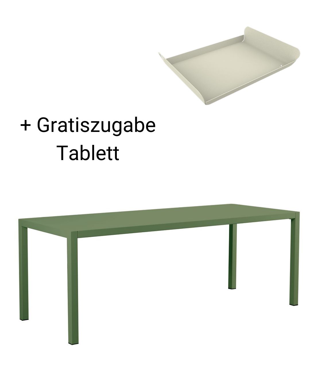 Großer Esstisch Quatris 200x80x75 cm mintgrün + Gratiszugabe Tablett günstig online kaufen