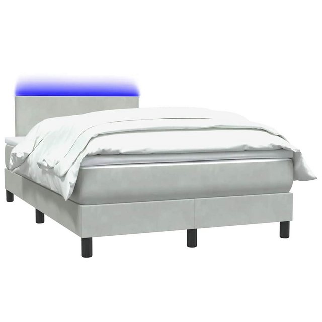 vidaXL Bett Boxspringbett mit Matratze Hellgrau 120x210 cm Samt günstig online kaufen