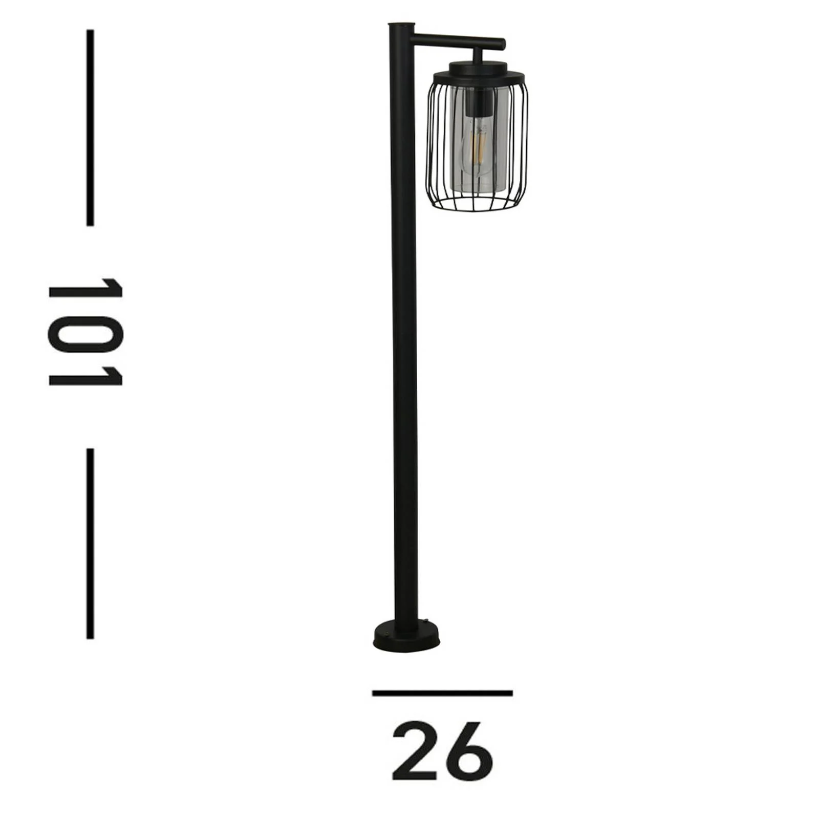 Wegeleuchte Reed, IP44, schwarz, Höhe 100 cm, Metall günstig online kaufen