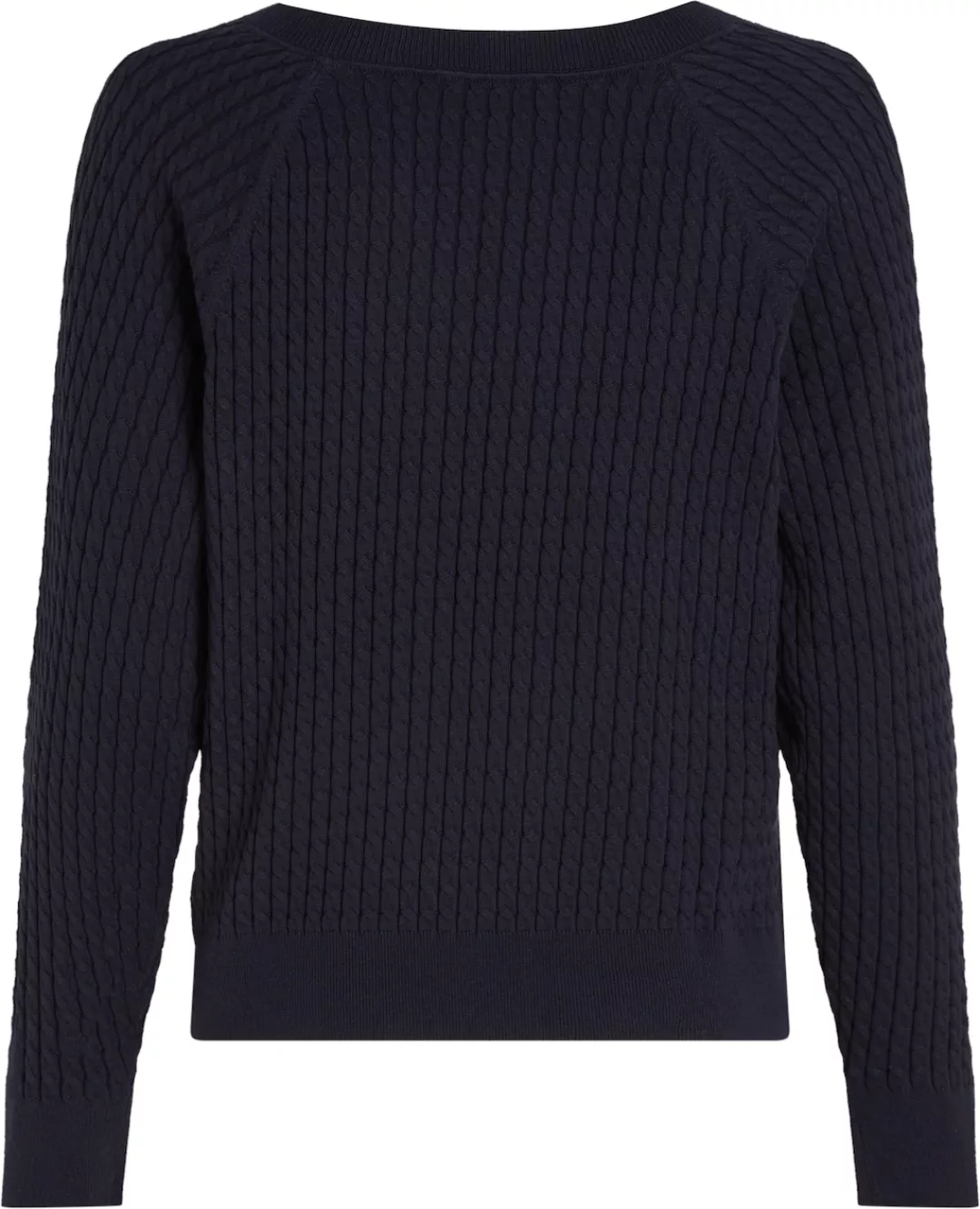 Tommy Hilfiger Strickpullover "CO CABLE V-NK SWEATER", mit Zopfmuster, V-Au günstig online kaufen