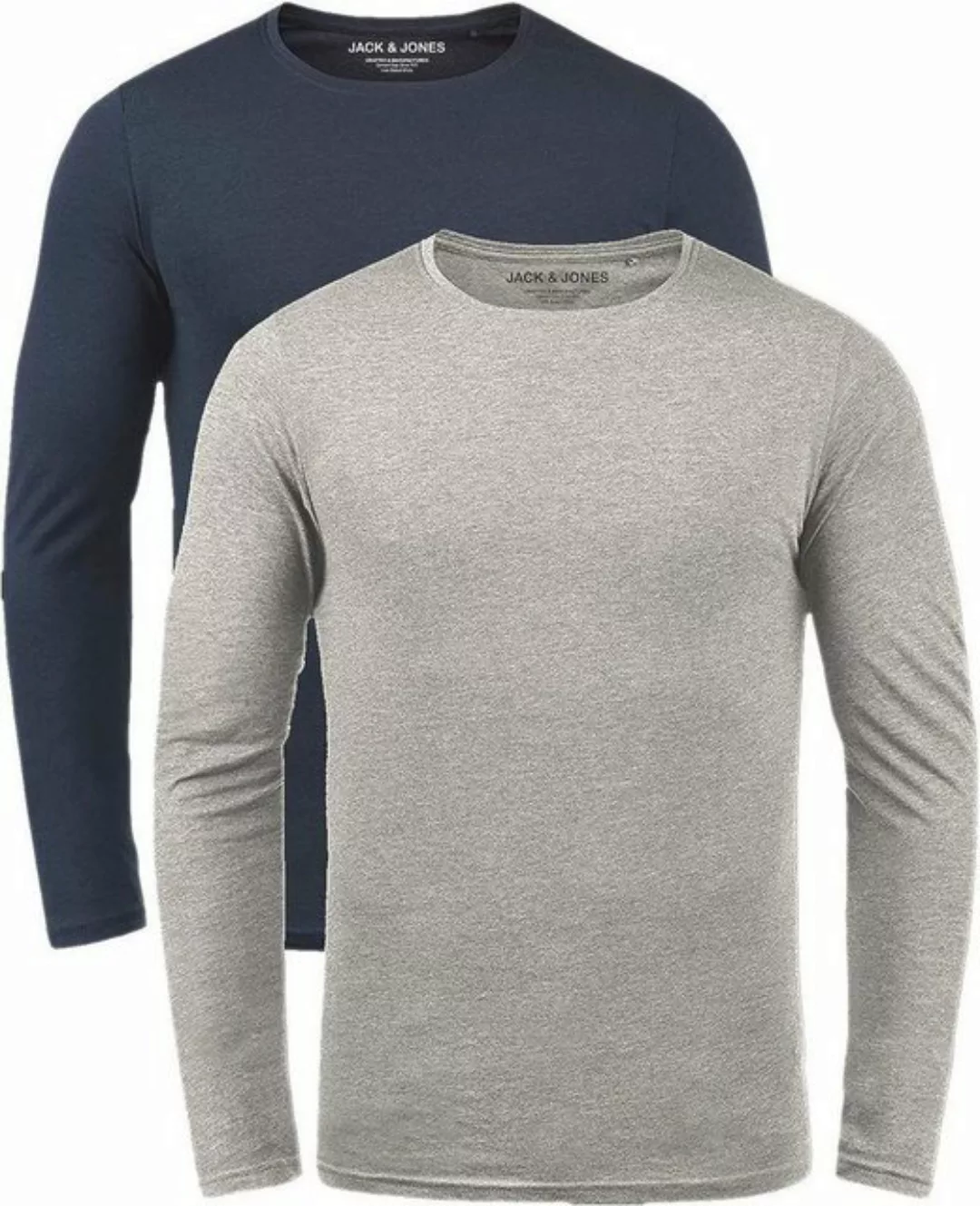 Jack & Jones Langarmshirt (Set, 2er-Pack) in Unifarben günstig online kaufen