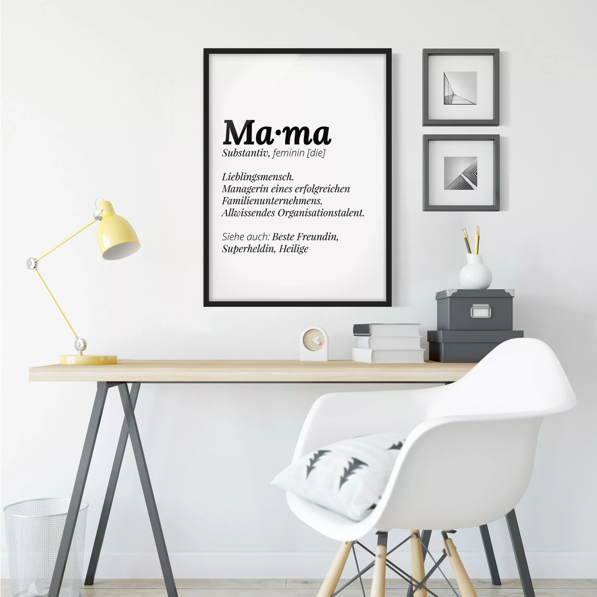 Bild mit Rahmen Spruch - Hochformat Die Definition von Mama günstig online kaufen
