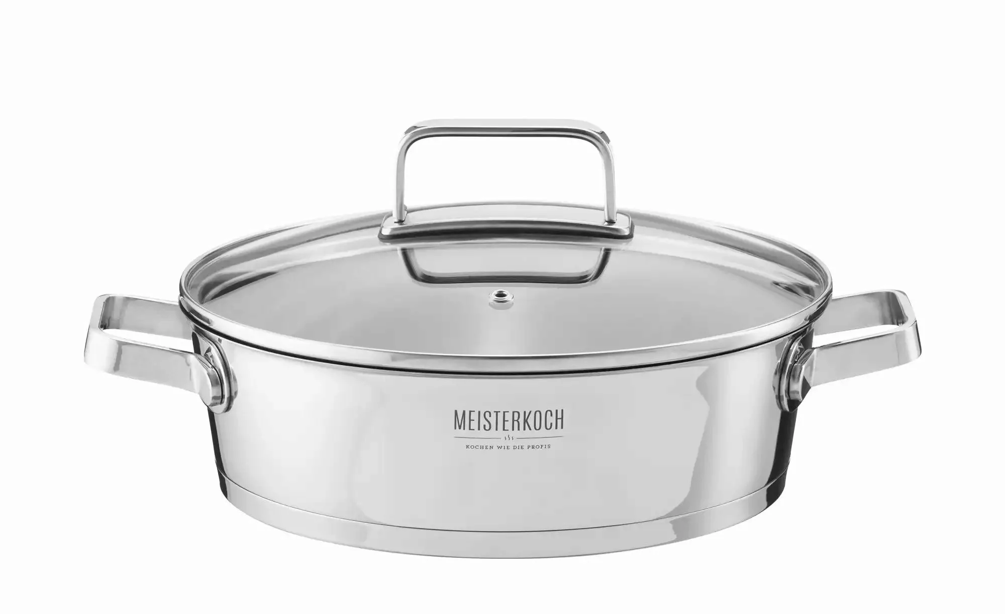 Meisterkoch Servierpfanne OMNI 24 cm ¦ Edelstahl, Glas ¦ Maße (cm): H: 7  Ø günstig online kaufen