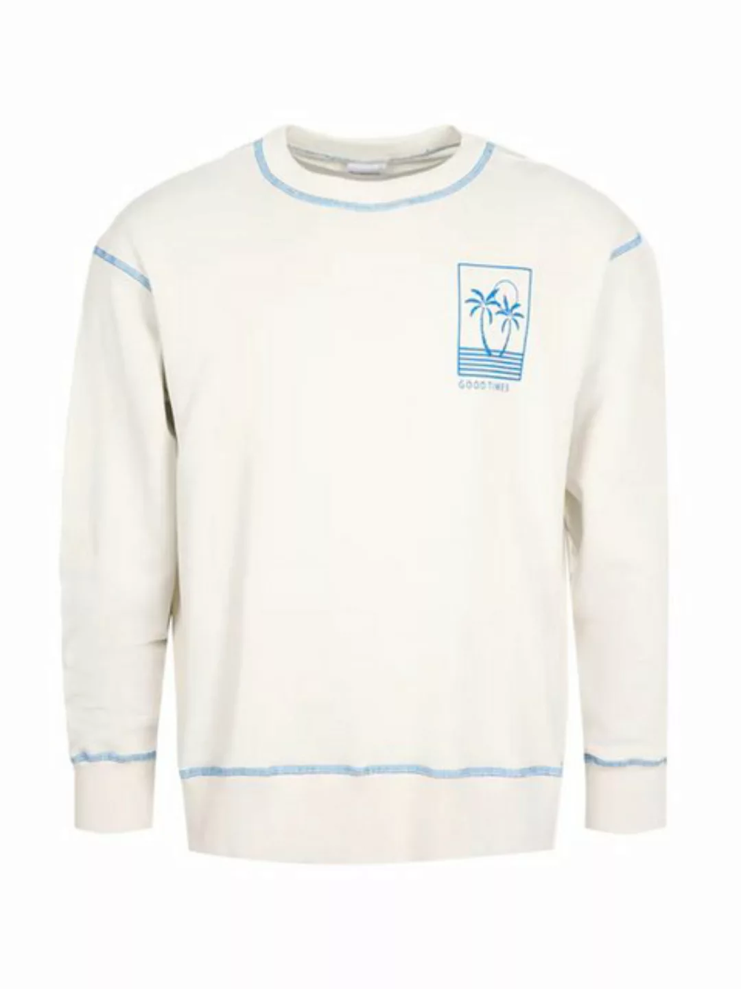 KnowledgeCotton Apparel Sweatshirt Oversized sweat with contrast top stitch günstig online kaufen