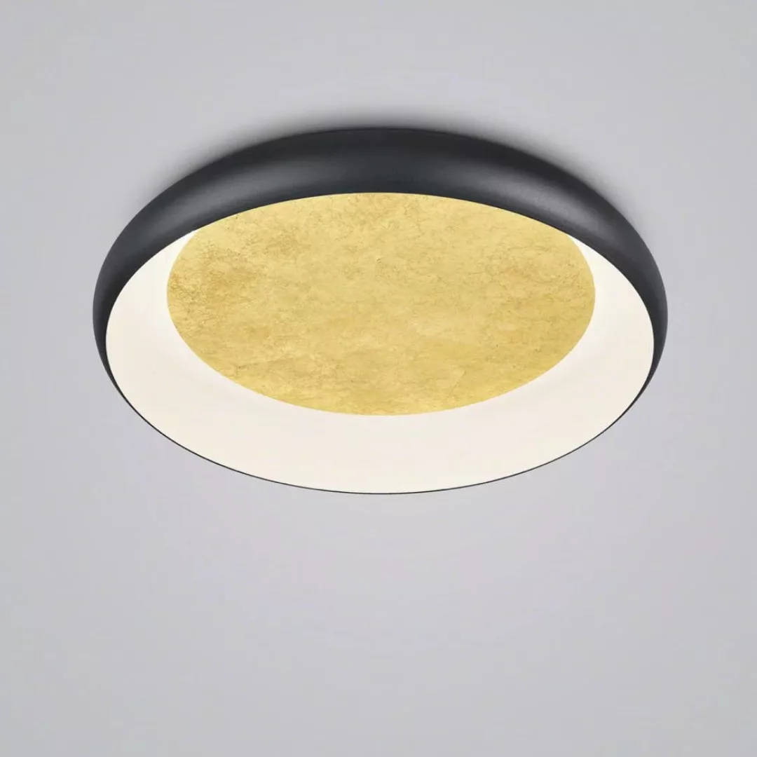 LED Deckenleuchte Tyra in Schwarz und Gold 32W 1610lm günstig online kaufen