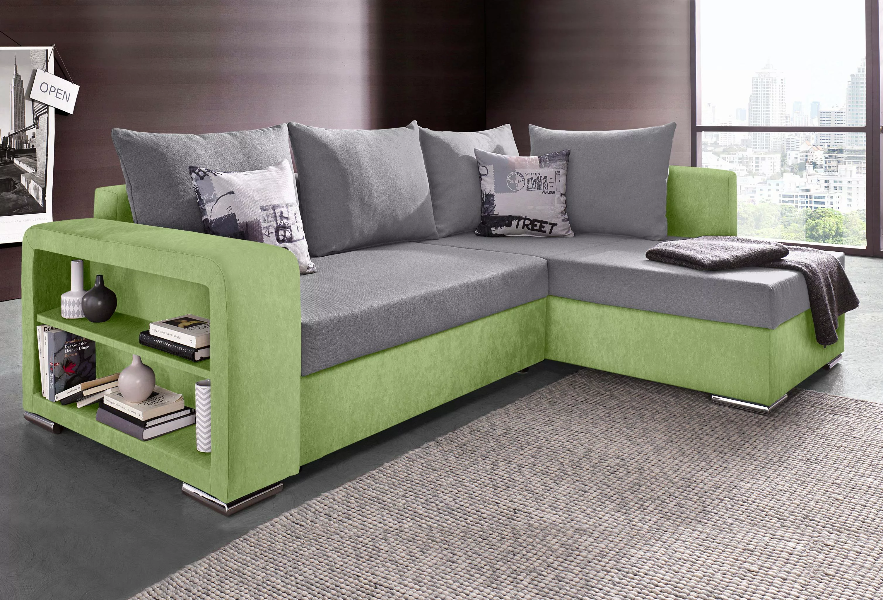 COLLECTION AB Ecksofa »John L-Form«, mit Bettfunktion, Bettkasten und integ günstig online kaufen