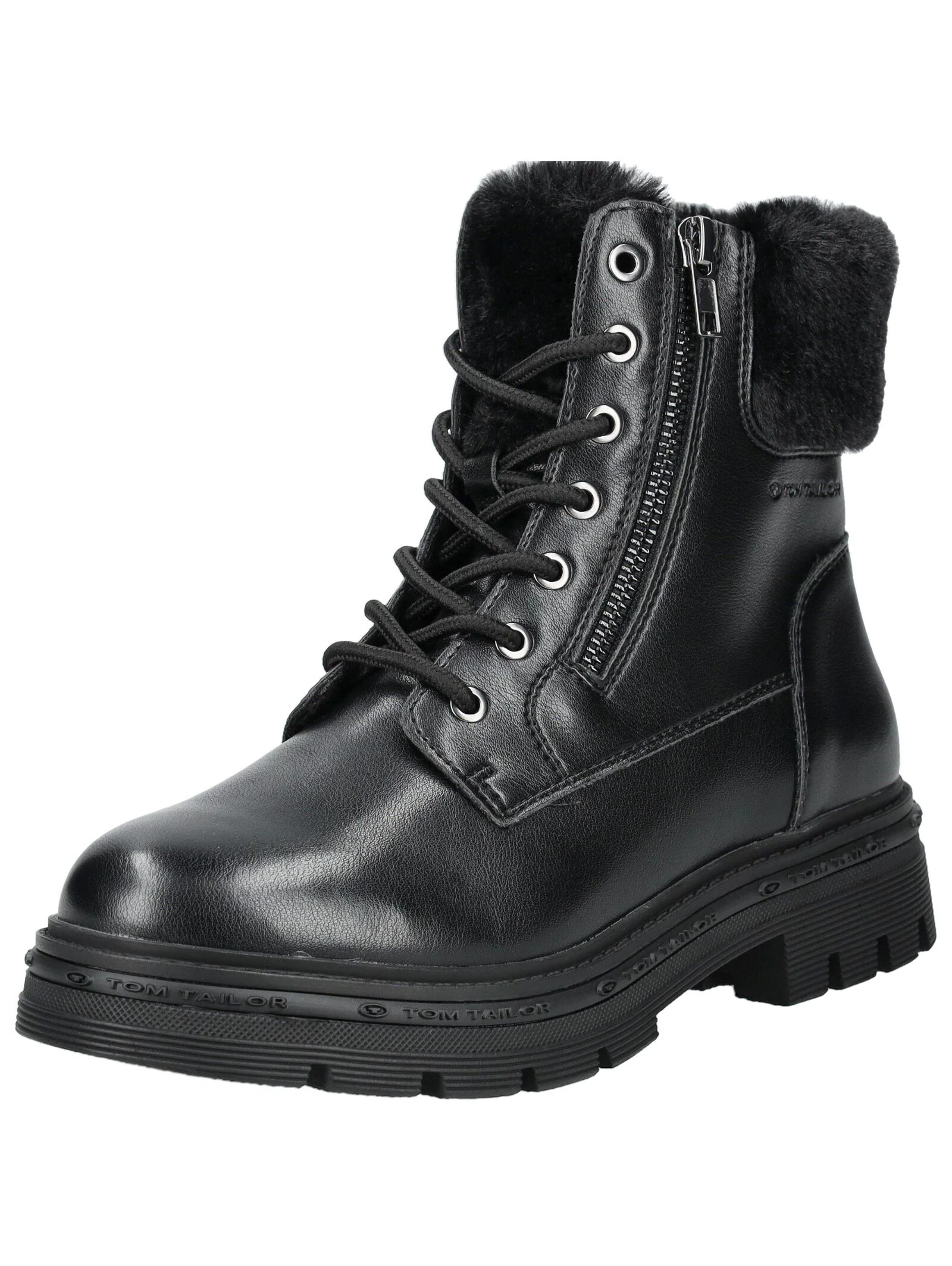 TOM TAILOR Schnürstiefelette "Tom Tailor Stiefelette Lederimitat/Textil" günstig online kaufen