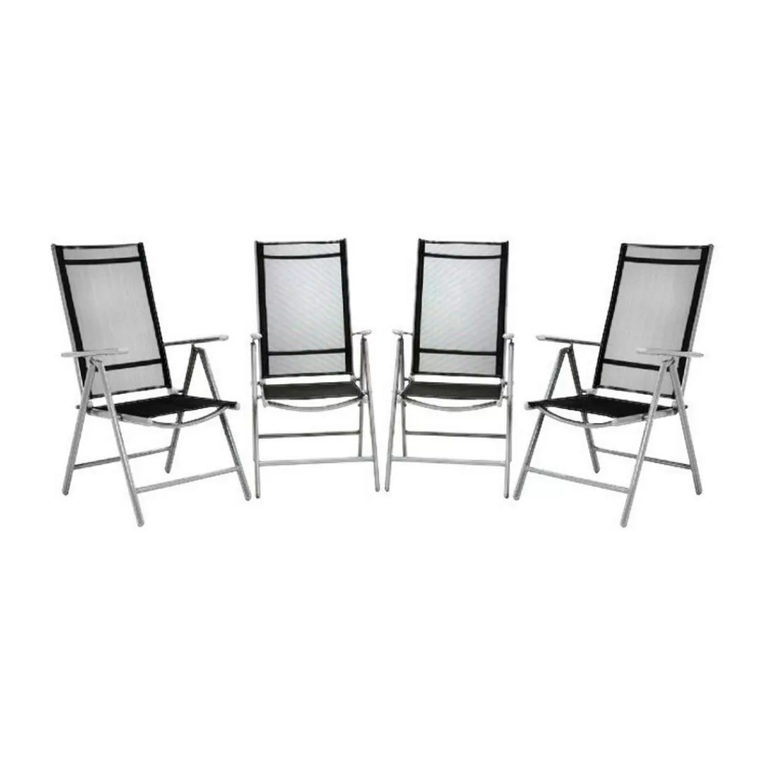 VCM Klappsessel 4er Set schwarz Aluminium B/H/T: ca. 56x105x65 cm günstig online kaufen