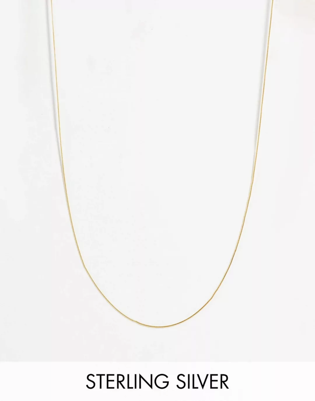 ASOS DESIGN – Dünne Halskette aus Sterlingsilber mit flacher, glatter Kette günstig online kaufen