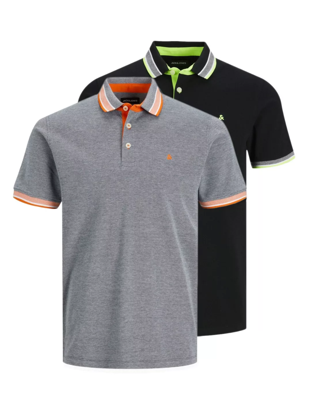 Jack & Jones Herren Poloshirt JJEPAULOS - 2er Pack - Slim Fit günstig online kaufen