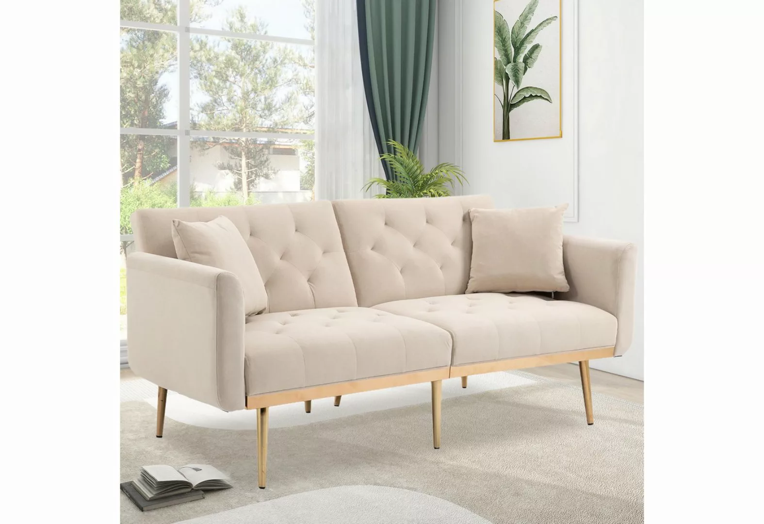 HAUSS SPLOE Schlafsofa 3-Sitzer-Designsofa aus weichem Samt SchlafsofaTages günstig online kaufen