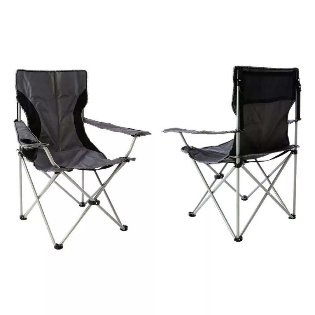 VCM Campingstuhl-Set schwarz Stahl B/H/T: ca. 47x90x47 cm günstig online kaufen