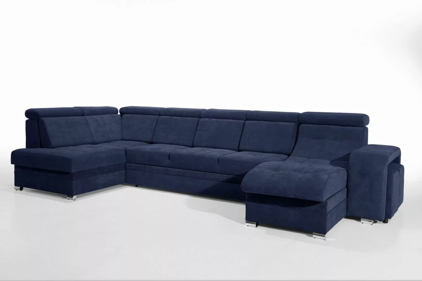 robin Big-Sofa L-Form Ecksofa: Schlaffunktion, 2 Bettkästen, 7 Kopfstützen günstig online kaufen