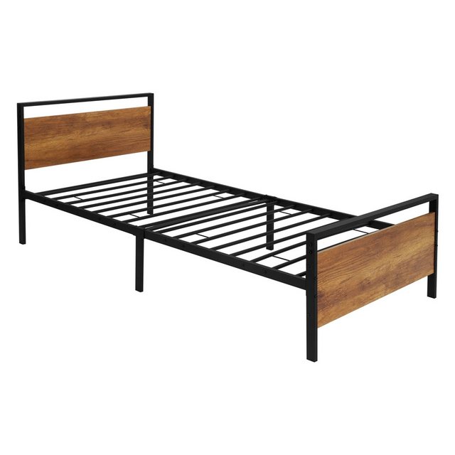 ML-DESIGN Metallbett Einzelbett mit Lattenrost Bettgestell mit Holz-Kopf- & günstig online kaufen