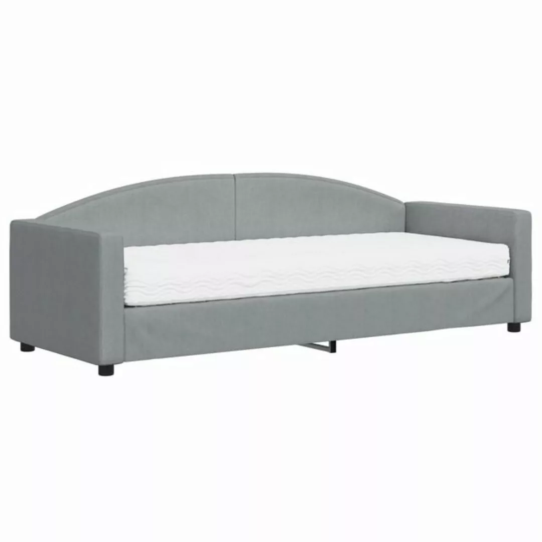 vidaXL Bett Tagesbett mit Matratze Hellgrau 80x200 cm Stoff günstig online kaufen