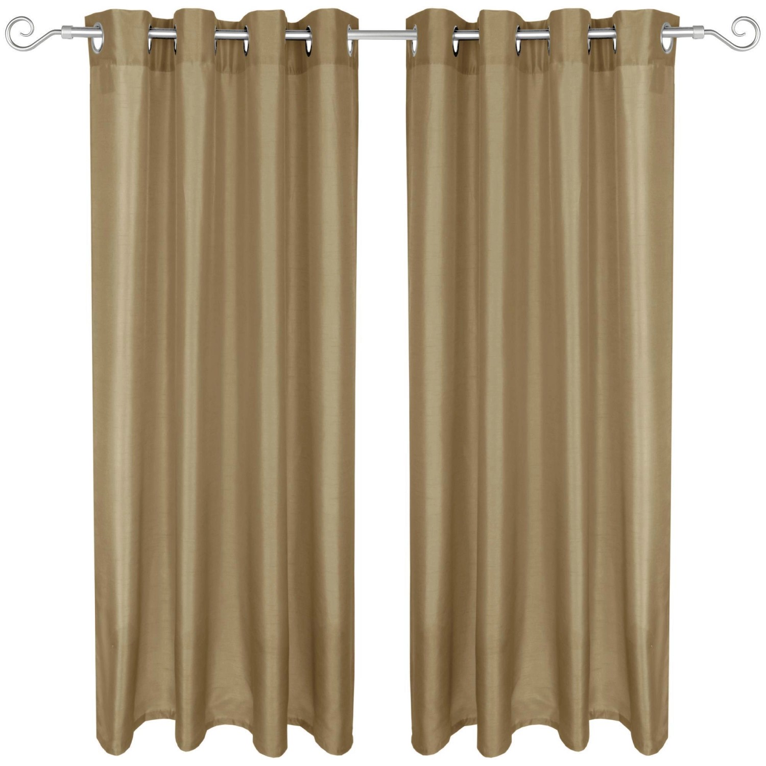 Arsvita 2er Pack Gardine Blickdicht Alessia mit Ösen 140 cm x 145 cm Taupe günstig online kaufen